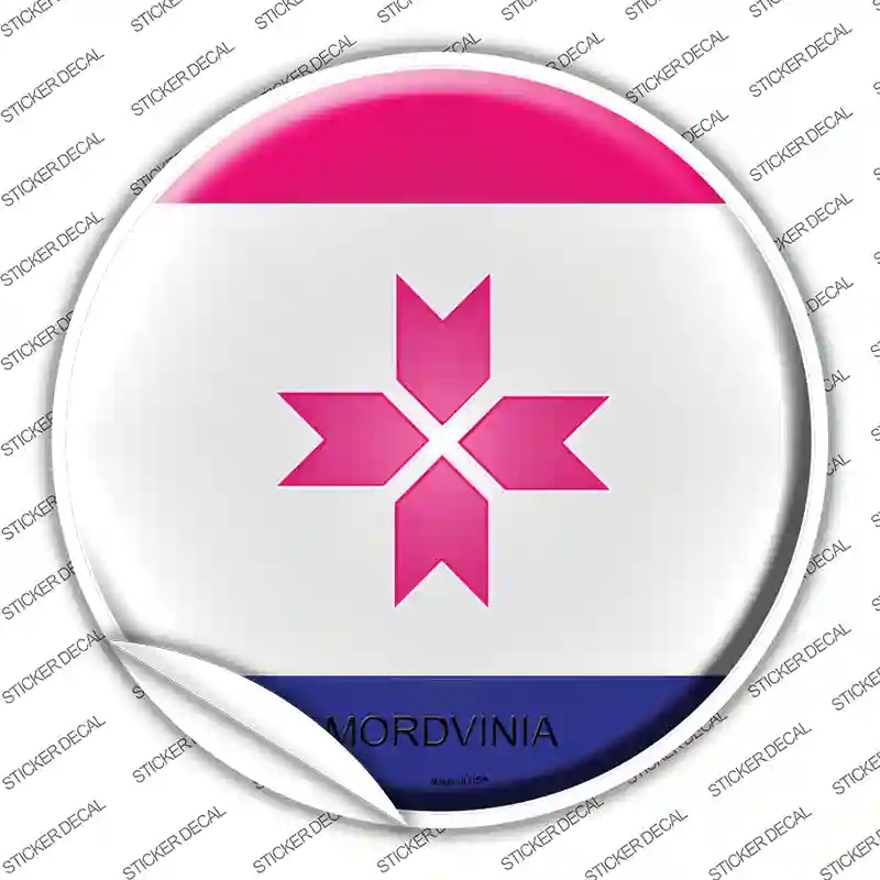 C-358s-S Mordvinia Country Novelty Circle Sticker Decal - Small