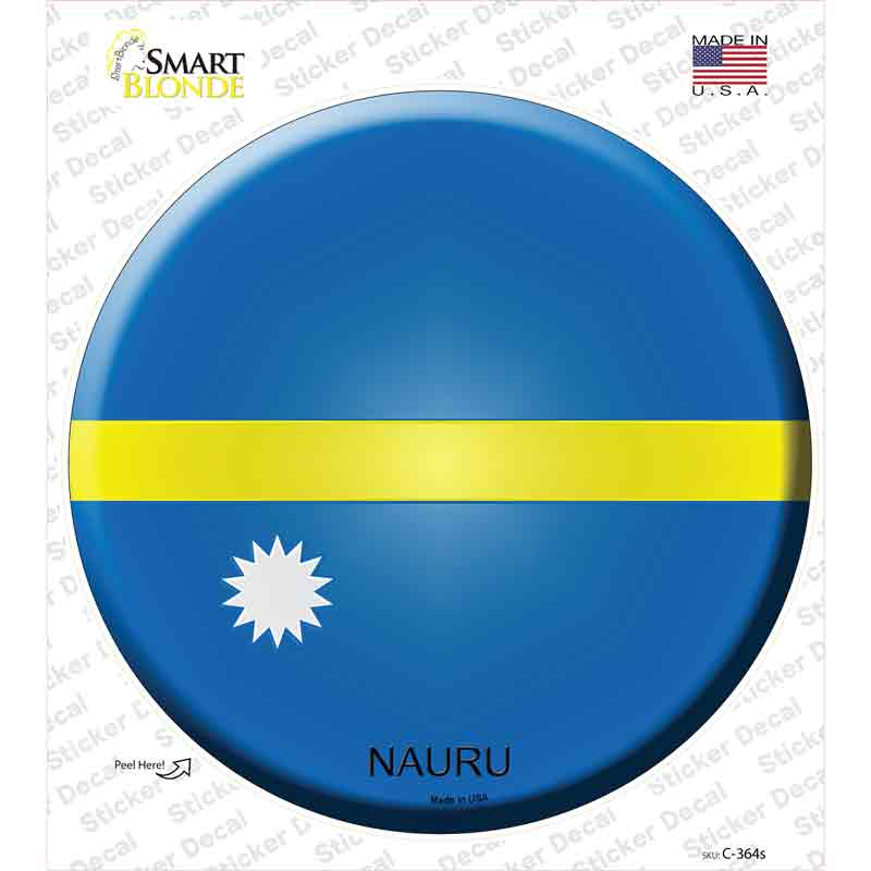 C-364s-M Nauru Country Novelty Circle Sticker Decal - Medium