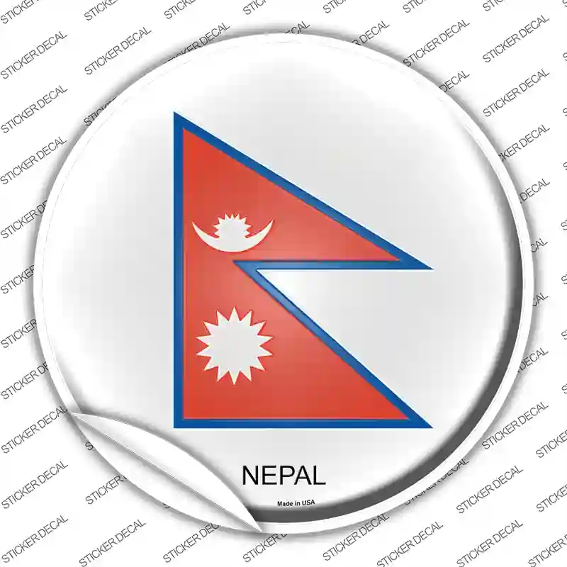 C-365s-L Nepal Country Novelty Circle Sticker Decal - Large