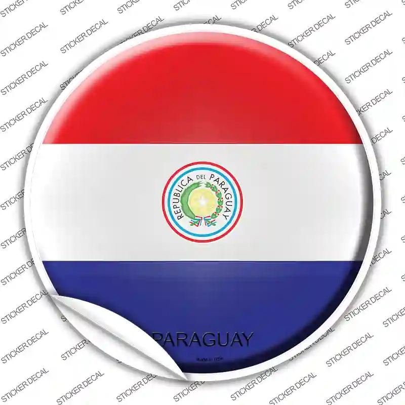 C-387s-S Paraguay Country Novelty Circle Sticker Decal - Small