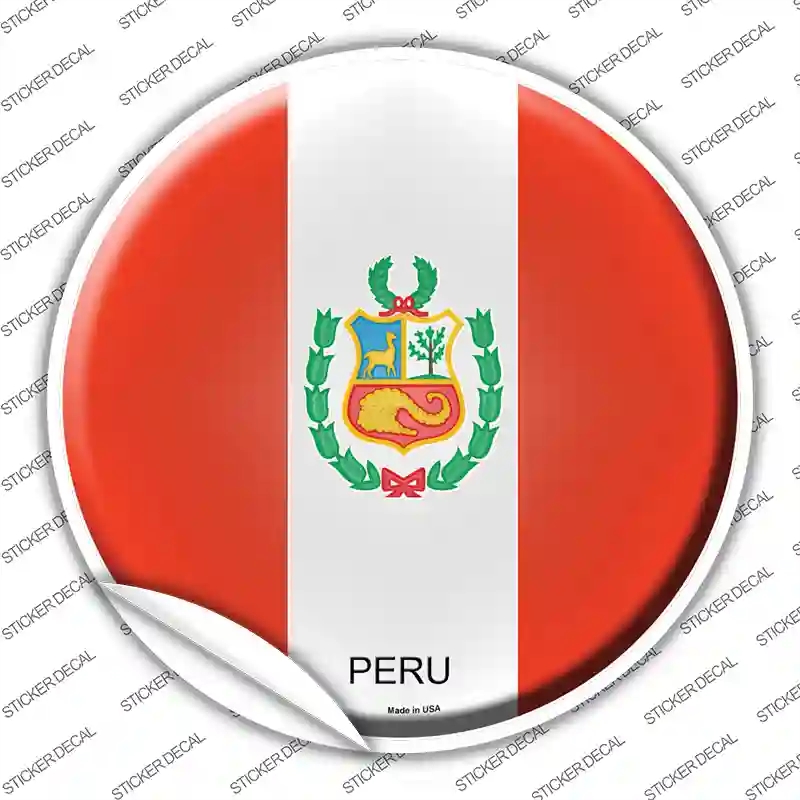 C-388s-L Peru Country Novelty Circle Sticker Decal - Large