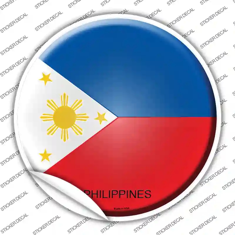 C-389s-S Philippines Country Novelty Circle Sticker Decal - Small