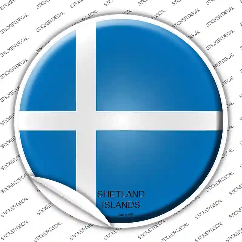 C-411s-L Shetland Islands Country Novelty Circle Sticker Decal - Large