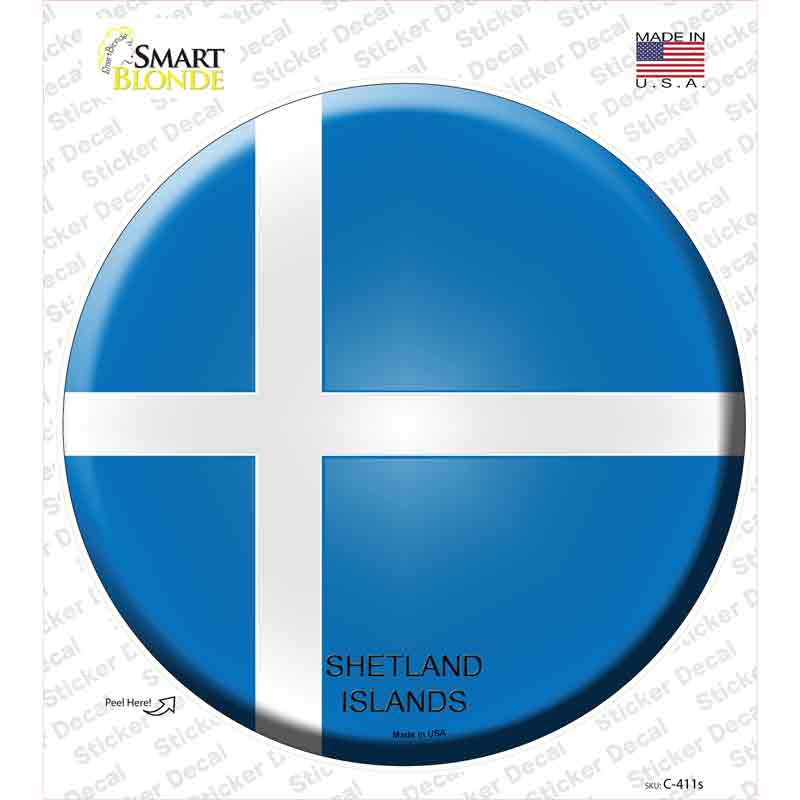 C-411s-M Shetland Islands Country Novelty Circle Sticker Decal - Medium