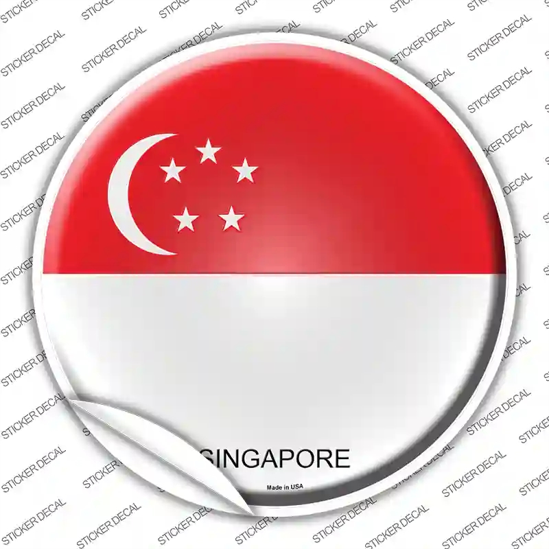 C-413s-L Singapore Country Novelty Circle Sticker Decal - Large