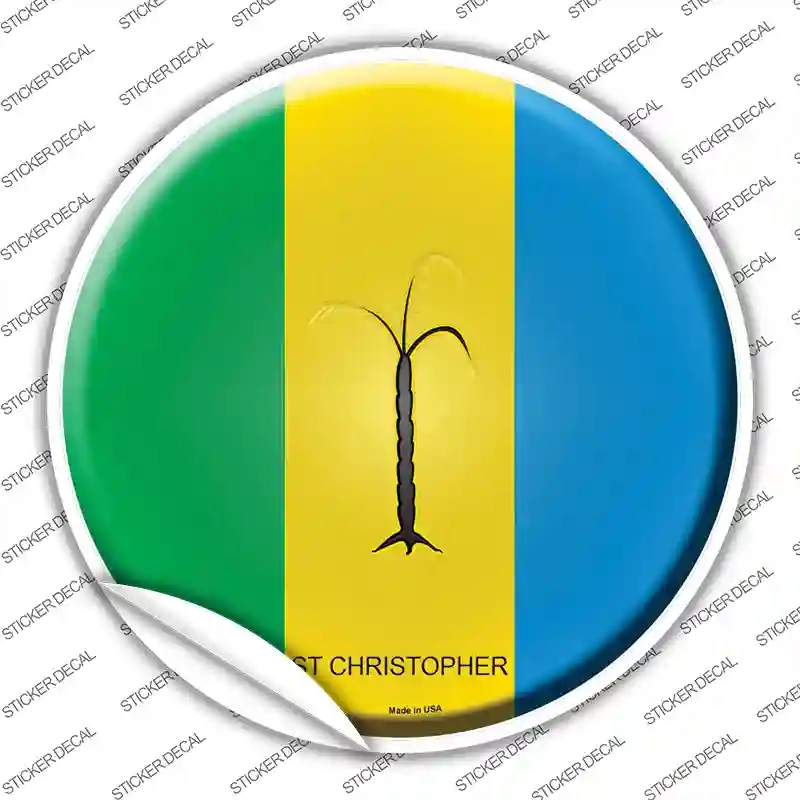 C-423s-S St Christopher Country Novelty Circle Sticker Decal - Small