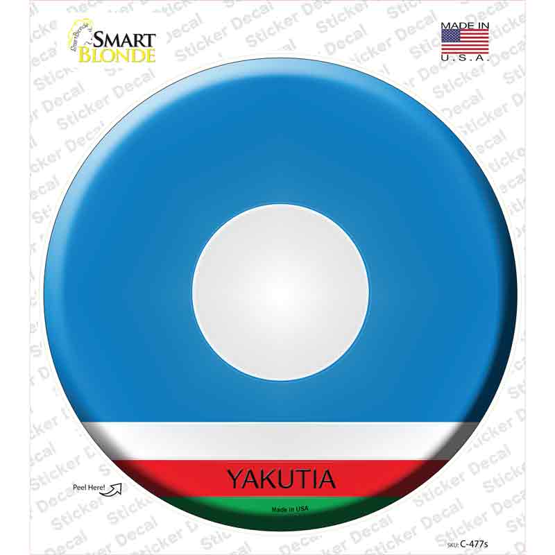 C-477s-M Yakutia Country Novelty Circle Sticker Decal - Medium