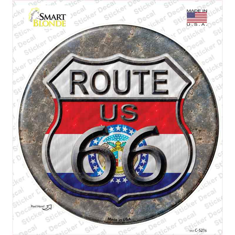 C-521s-M Missouri Route 66 Novelty Circle Sticker Decal - Medium