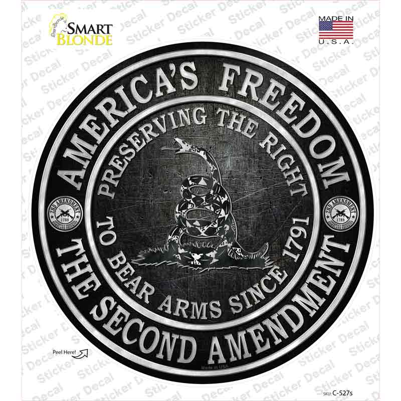 C-527s-M Americas Freedom Novelty Circle Sticker Decal - Medium