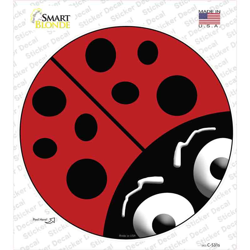 C-531s-M Lady Bug Novelty Circle Sticker Decal - Medium