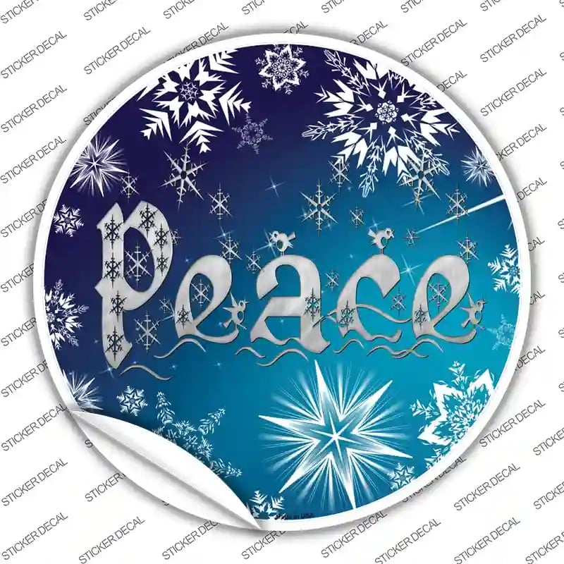 C-560s-L Peace Blue Novelty Circle Sticker Decal - Large