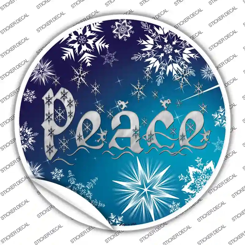 C-560s-S Peace Blue Novelty Circle Sticker Decal - Small