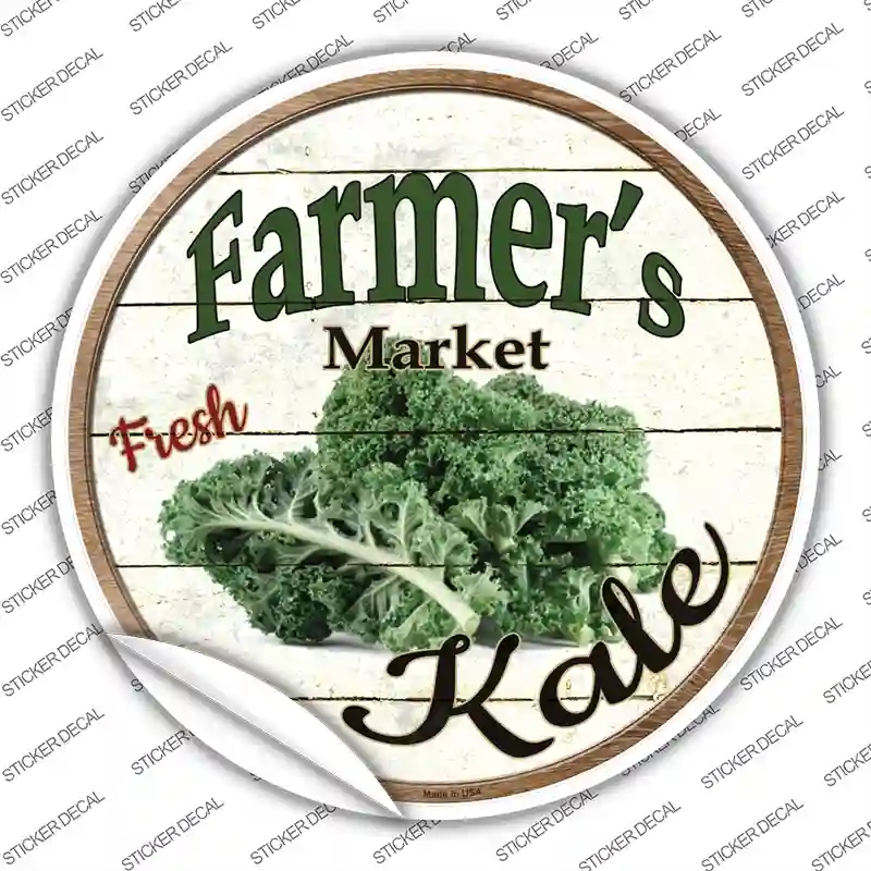 C-614s-S Farmers Market Kale Novelty Circle Sticker Decal - Small