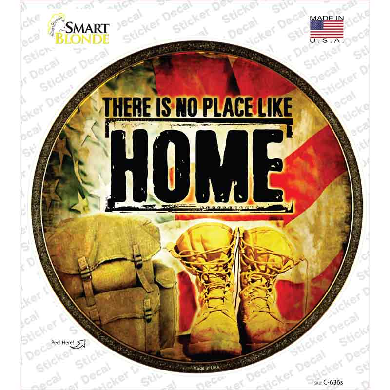 C-636s-M There is No Place Like Home Novelty Circle Sticker Decal - Medium