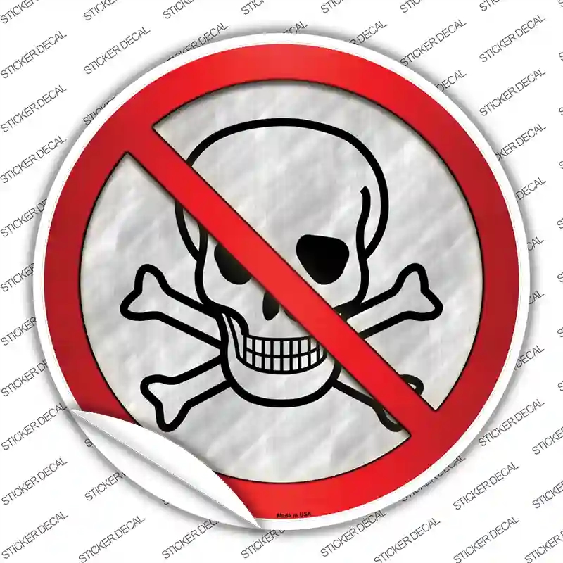 C-646s-S No Skull Novelty Circle Sticker Decal - Small