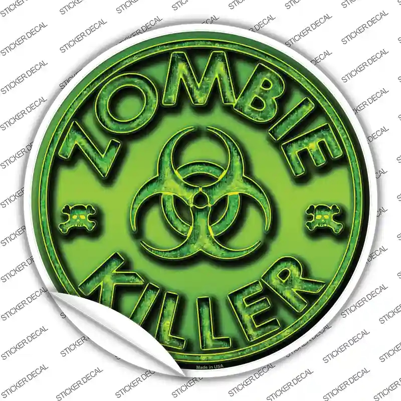 C-649s-XL Zombie Killer Novelty Circle Sticker Decal - Extra Large