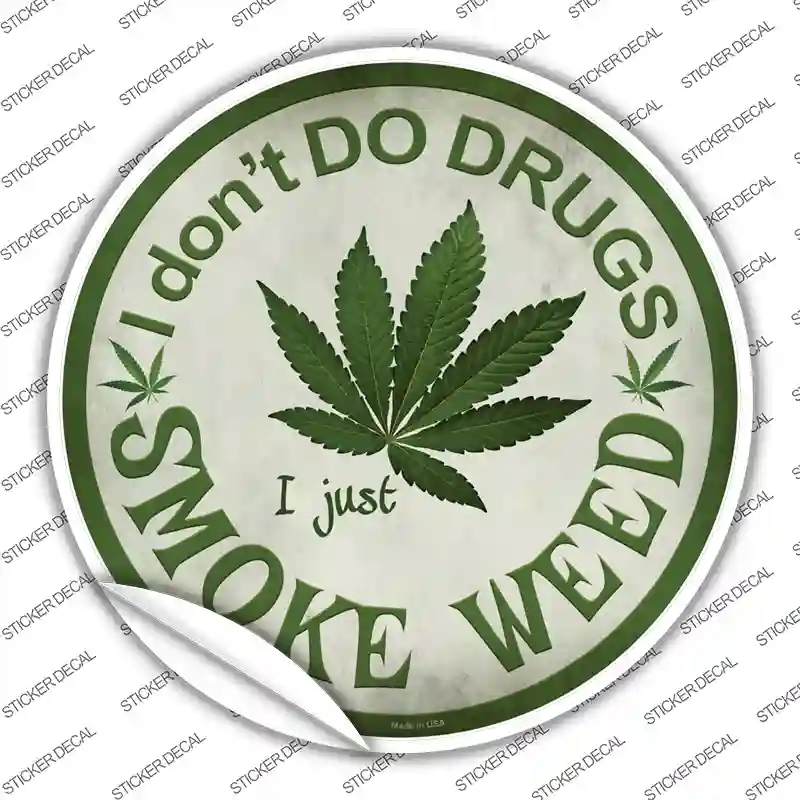 C-656s-XL Smoke Weed Novelty Circle Sticker Decal - Extra Large