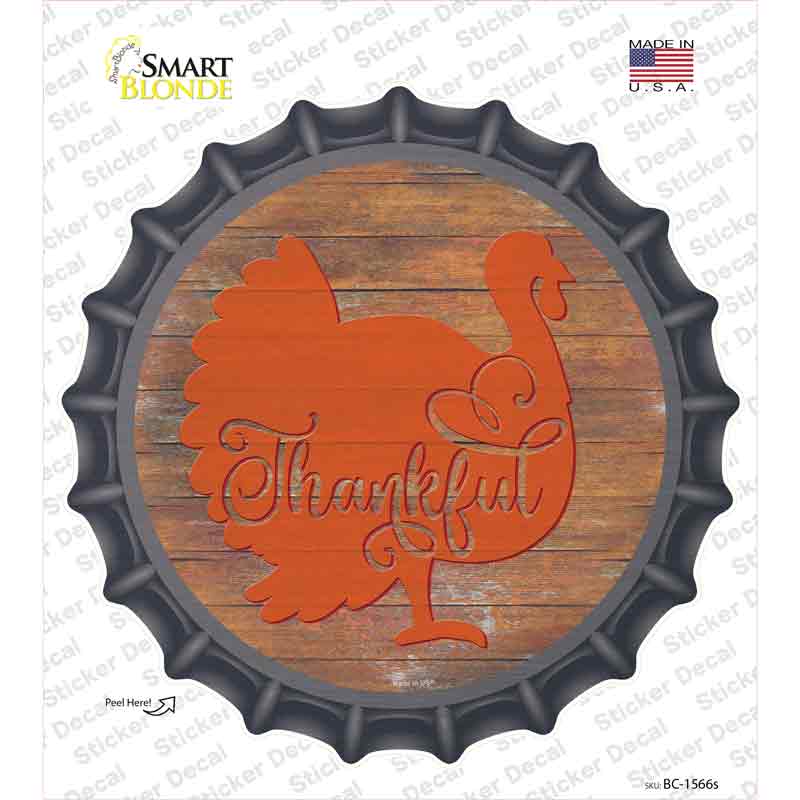 BC-1566s-M Thanksgiving Turkey Novelty Bottle Cap Sticker Decal - Medium