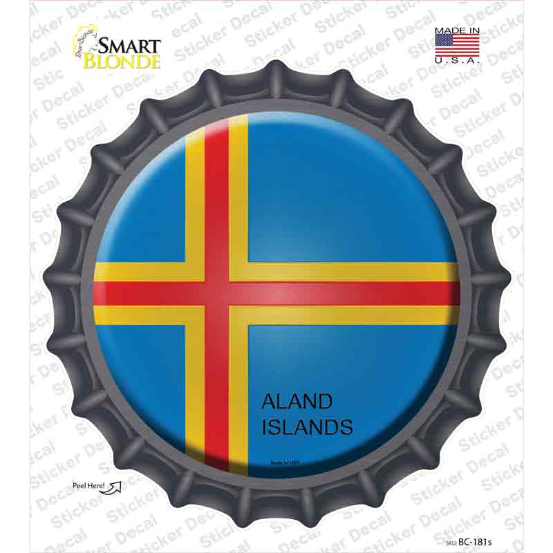 BC-181s-M Aland Islands Country Novelty Bottle Cap Sticker Decal - Medium