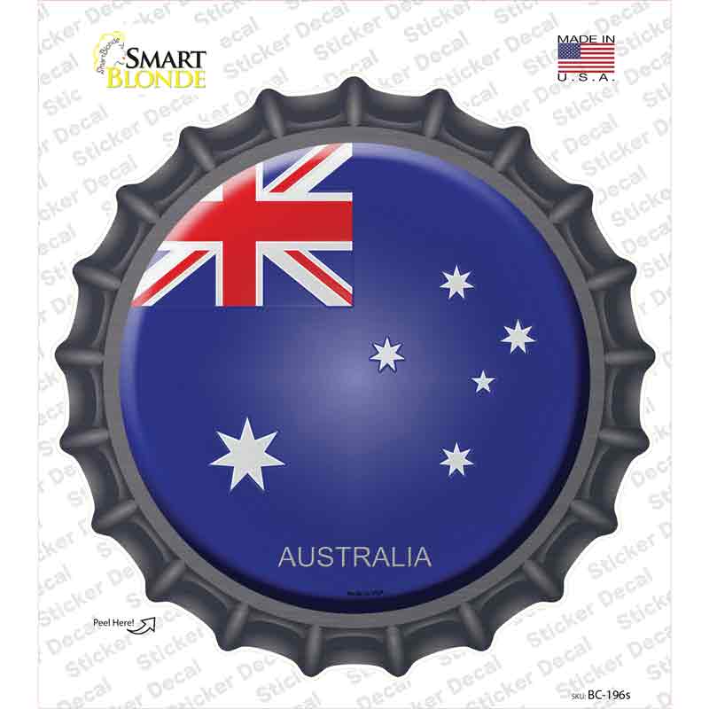 BC-196s-M Australia Novelty Bottle Cap Sticker Decal - Medium
