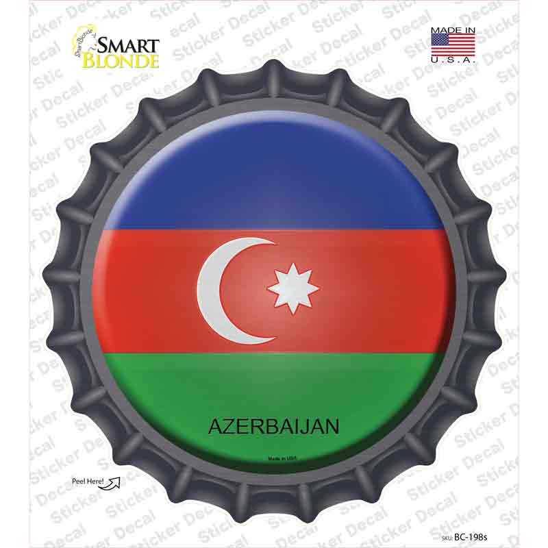 BC-198s-M Azerbaijan Country Novelty Bottle Cap Sticker Decal - Medium
