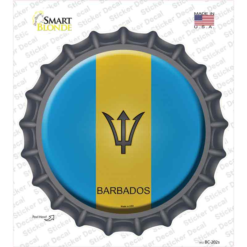 BC-202s-M Barbados Country Novelty Bottle Cap Sticker Decal - Medium