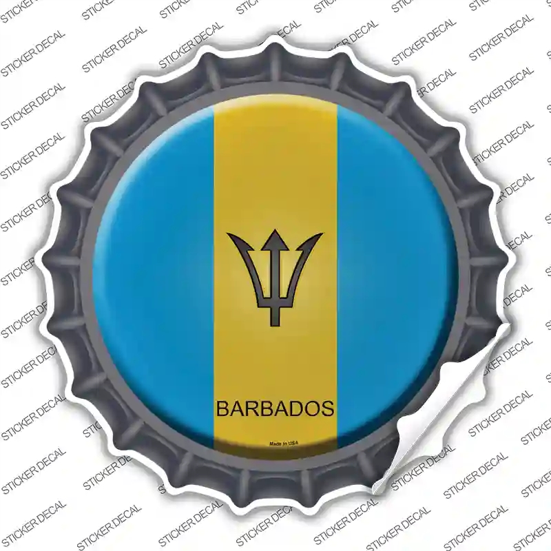 BC-202s-S Barbados Country Novelty Bottle Cap Sticker Decal - Small
