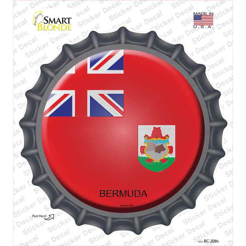 BC-208s-M Bermuda Country Novelty Bottle Cap Sticker Decal - Medium