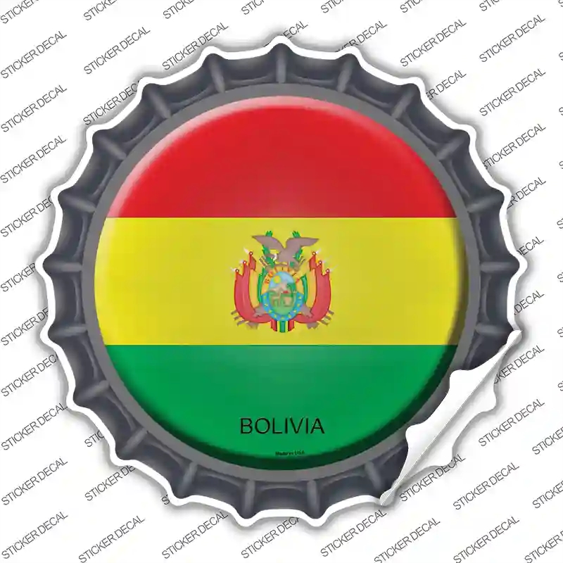 BC-210s-S Bolivia Country Novelty Bottle Cap Sticker Decal - Small