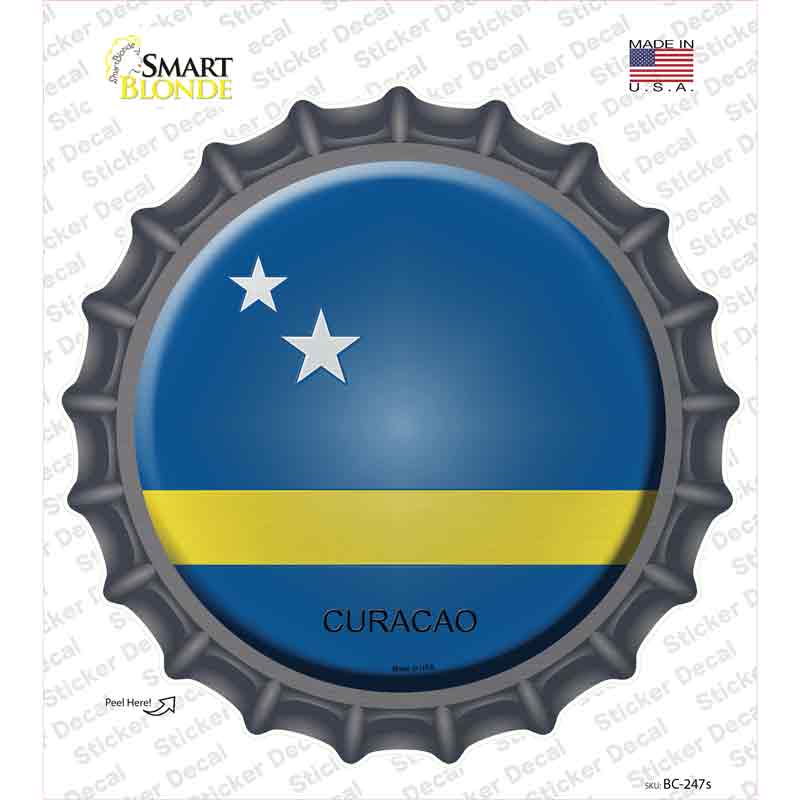 BC-247s-M Curacao Country Novelty Bottle Cap Sticker Decal - Medium