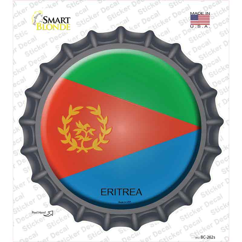 BC-262s-M Eritrea Country Novelty Bottle Cap Sticker Decal - Medium