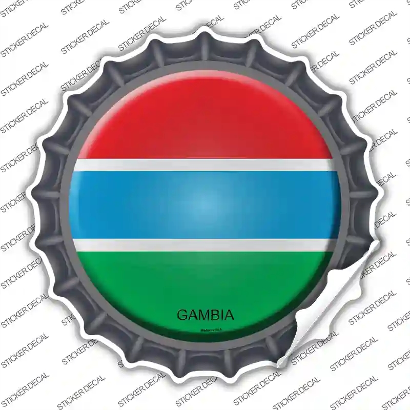 BC-275s-S Gambia Country Novelty Bottle Cap Sticker Decal - Small
