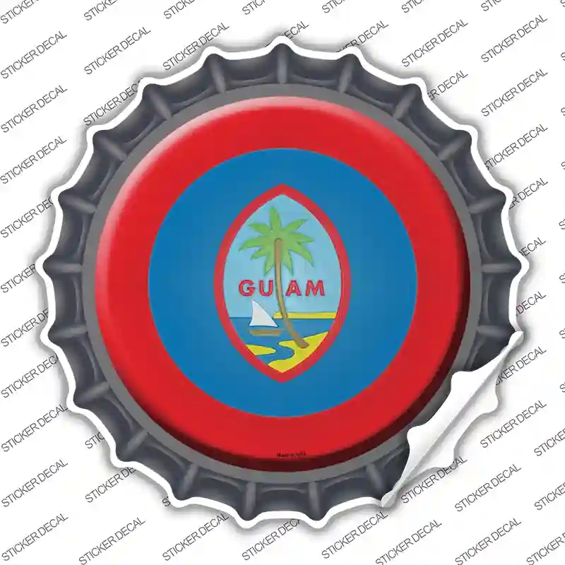 BC-285s-L Guam Country Novelty Bottle Cap Sticker Decal - Large