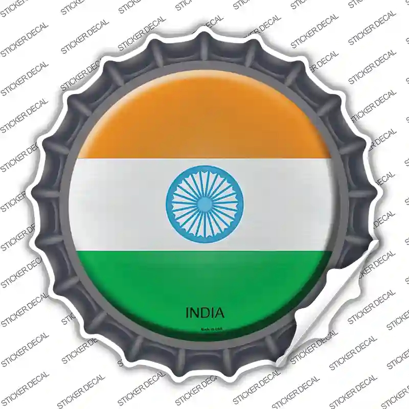 BC-298s-S India Country Novelty Bottle Cap Sticker Decal - Small