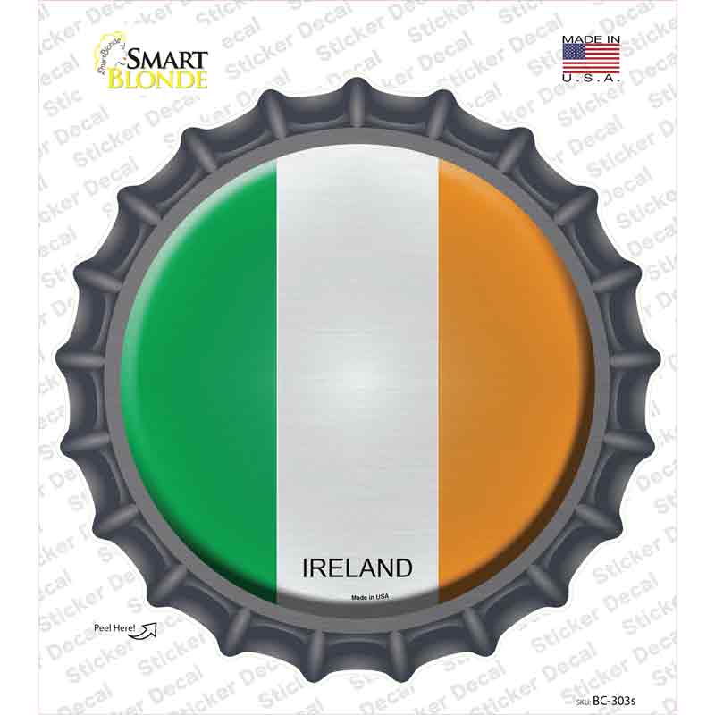 BC-303s-M Ireland Country Novelty Bottle Cap Sticker Decal - Medium