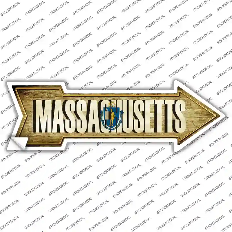 A-214s-S Massachusetts Novelty Arrow Sticker Decal - Small