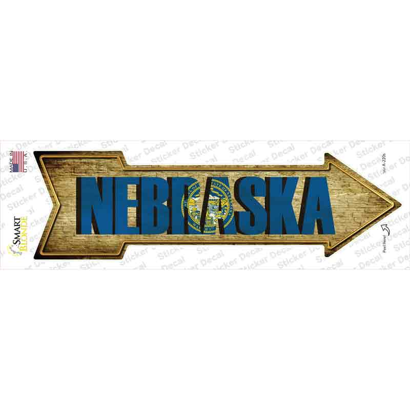 A-220s-M Nebraska Novelty Arrow Sticker Decal - Medium