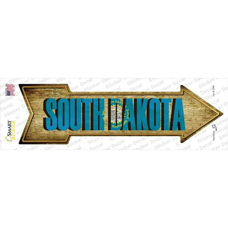 A-234s-M South Dakota Novelty Arrow Sticker Decal - Medium