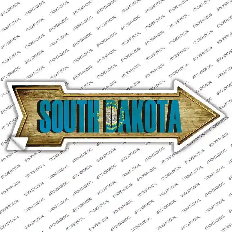 A-234s-S South Dakota Novelty Arrow Sticker Decal - Small