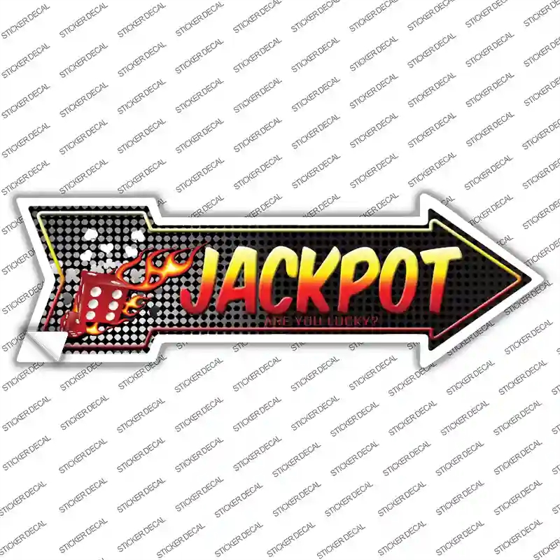 A-252s-S Jackpot Novelty Arrow Sticker Decal - Small
