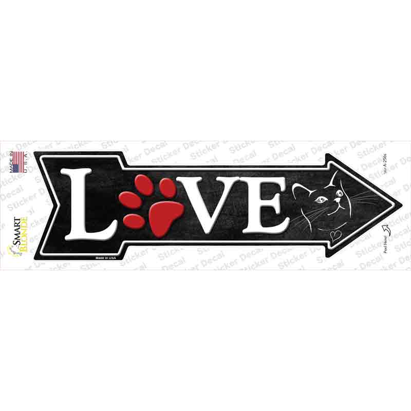 A-256s-M Love Cats Novelty Arrow Sticker Decal - Medium