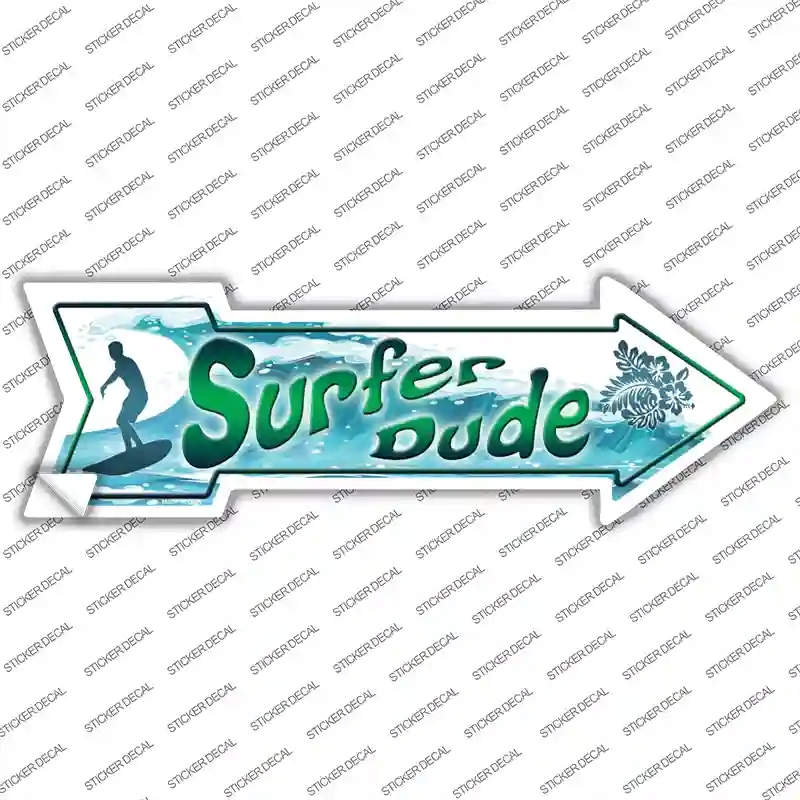 A-268s-S Surfer Dude Novelty Arrow Sticker Decal - Small