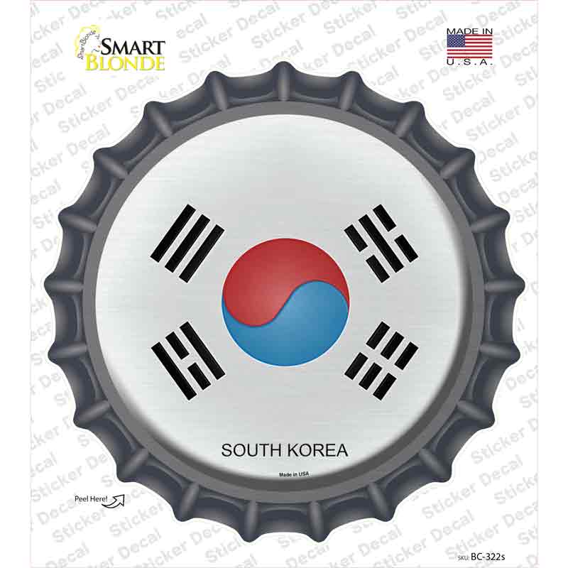 BC-322s-M South Korea Country Novelty Bottle Cap Sticker Decal - Medium