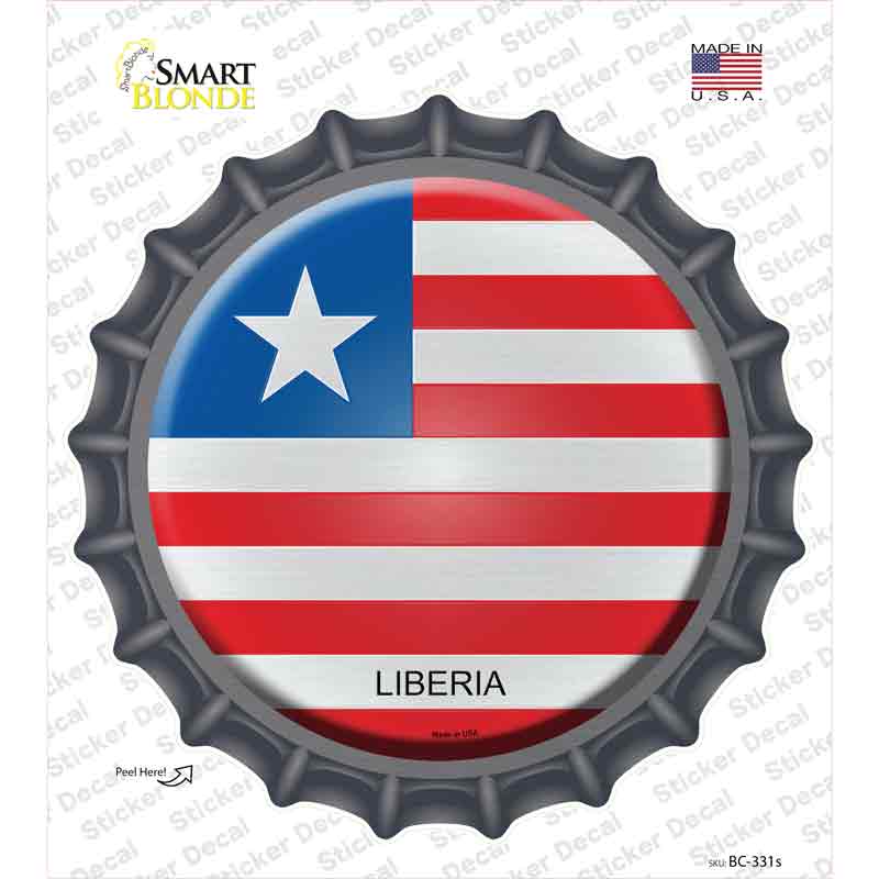BC-331s-M Liberia Country Novelty Bottle Cap Sticker Decal - Medium