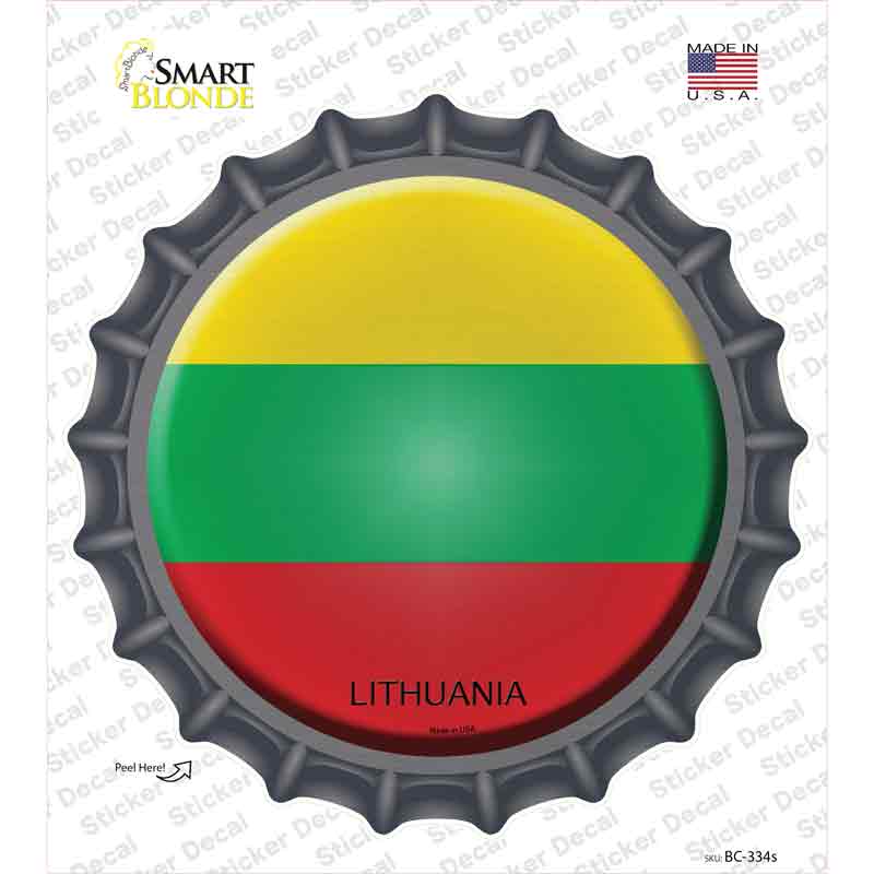 BC-334s-M Lithuania Country Novelty Bottle Cap Sticker Decal - Medium