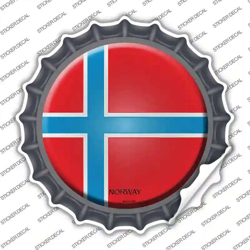 BC-379s-S Norway Country Novelty Bottle Cap Sticker Decal - Small