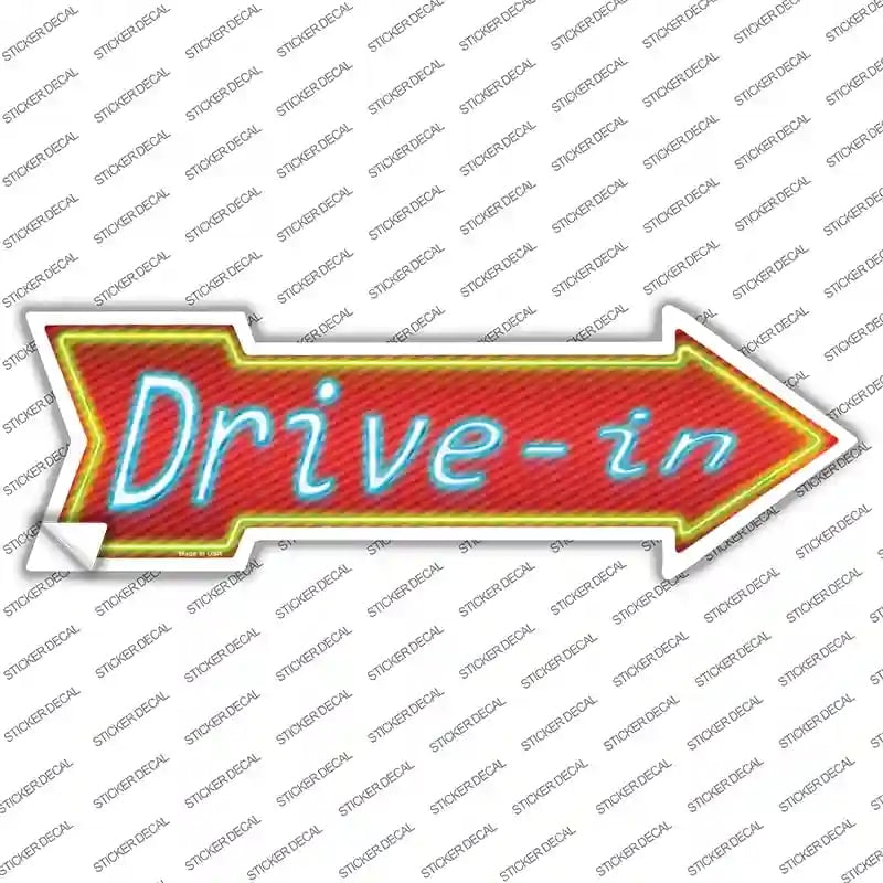 A-281s-L Drive in Novelty Arrow Sticker Decal - Large
