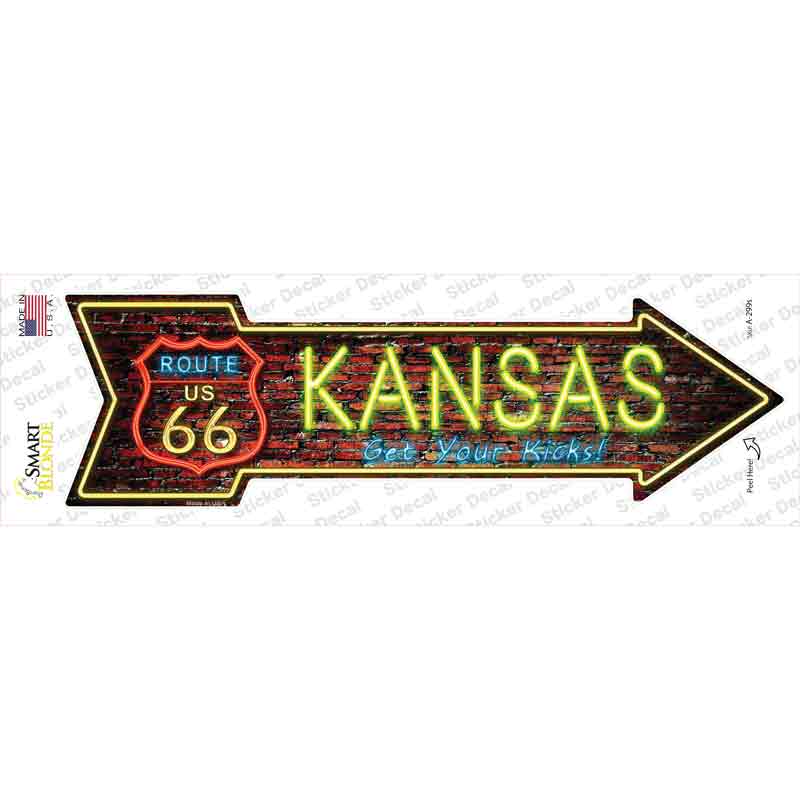 A-299s-M Kansas Neon Novelty Arrow Sticker Decal - Medium