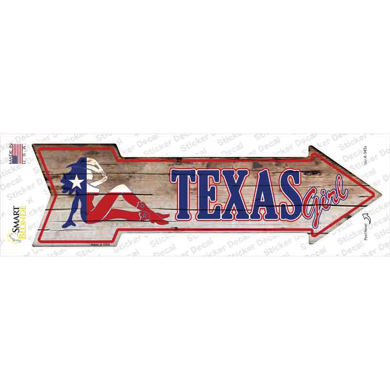 A-345s-M Texas Girl Novelty Arrow Sticker Decal - Medium