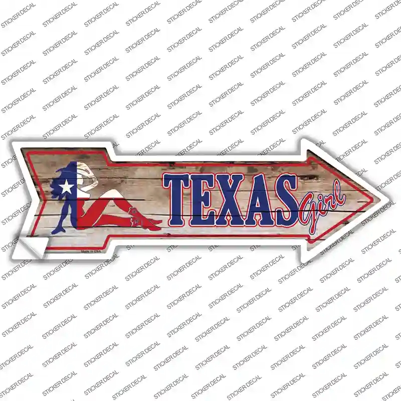 A-345s-S Texas Girl Novelty Arrow Sticker Decal - Small